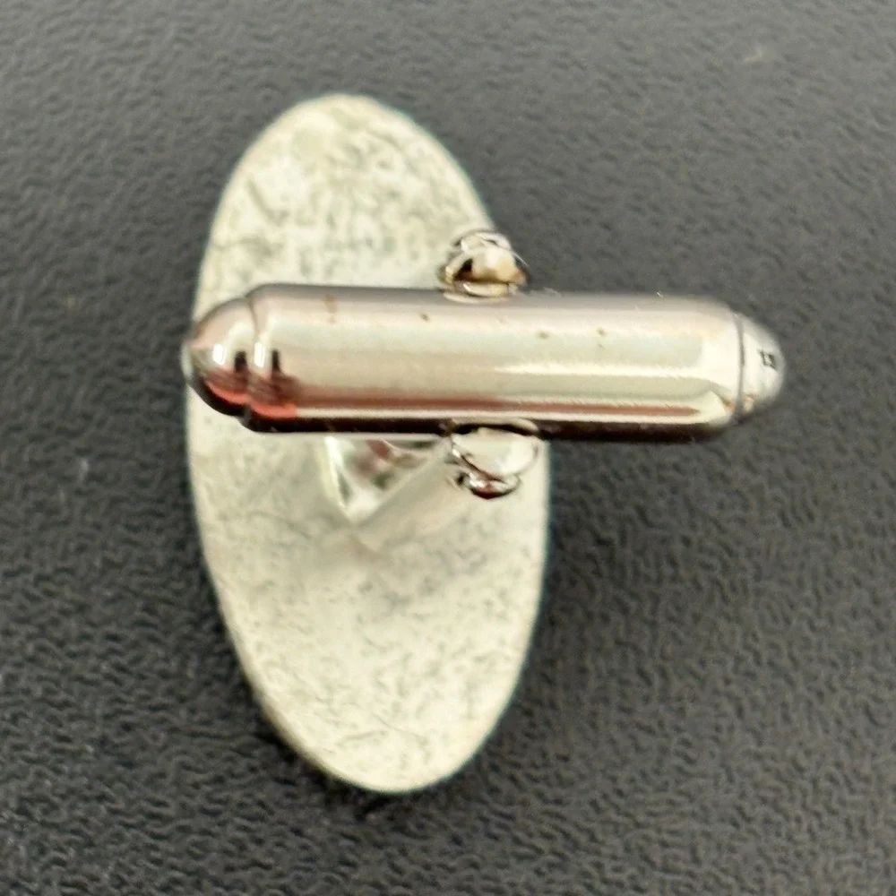 Anson Mens Cufflinks OS Silver Grace Line Sailing Ship Vintage Nautical